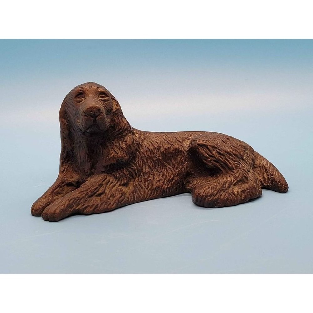 Brass Long Haired Dog Figurine